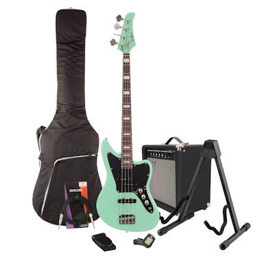 EastCoast MB30 Offset Bass in Surf Green Bundle with 25w Amp & Accessories