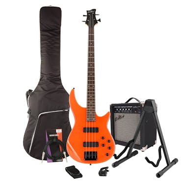 Eastcoast MB4 Orange Bass Bundle with 15W Amp & Accessories