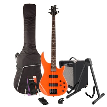 Eastcoast MB4 Orange Bass Bundle with 25W Amp & Accessories