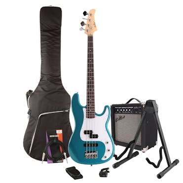 Eastcoast PJ4 LPB Blue Bass Bundle with 15W Amp & Accessories