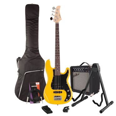 EastCoast PJ4 Yellow Bass Bundle with 15W Amp & Accessories