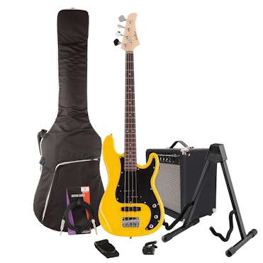 EastCoast PJ4 Yellow Bass Bundle with 25W Amp & Accessories
