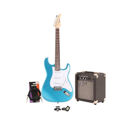 EastCoast ST1 Lake Placid Blue Electric Guitar Starter Pack with 10W Amp & Accessories