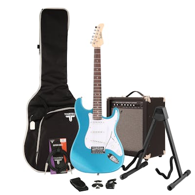 EastCoast ST1 Lake Placid Blue Electric Guitar Starter Pack with 35W Amp & Accessories