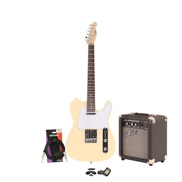 EastCoast T1 Vintage White Electric Guitar Starter Pack with 10W Amp & Accessories