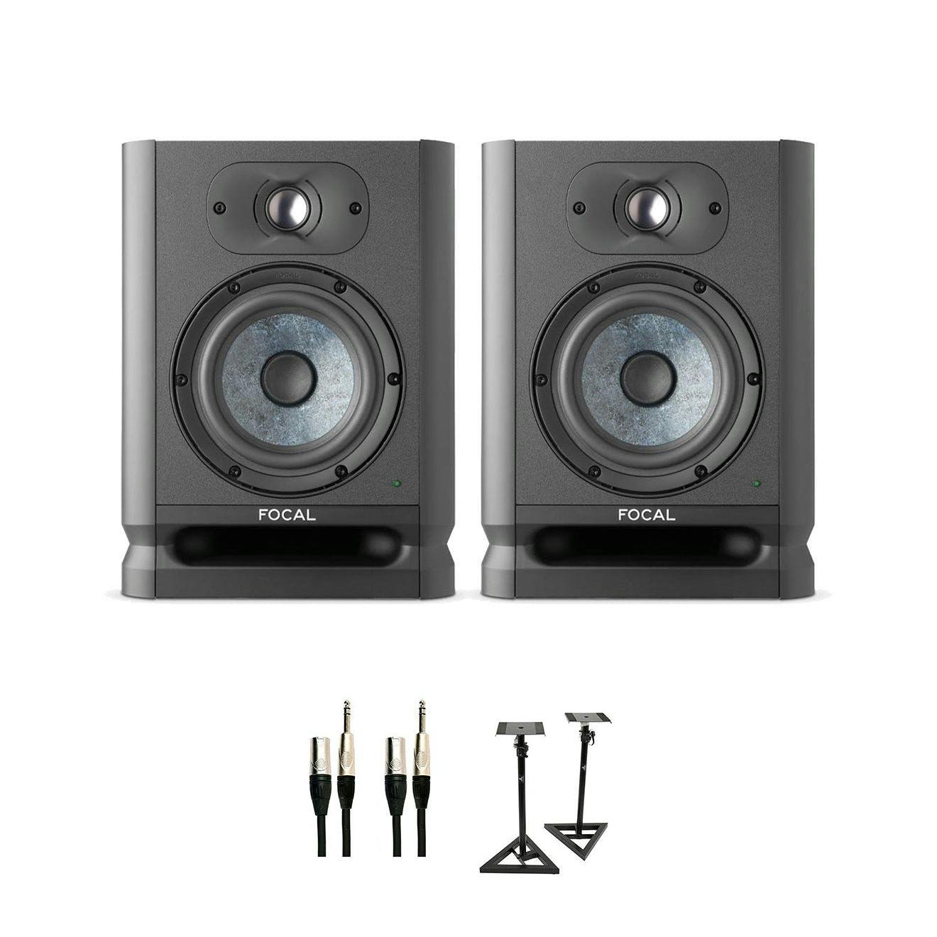 Focal Alpha 65 EVO Active Studio Monitor Bundle with Speaker Stands and ...