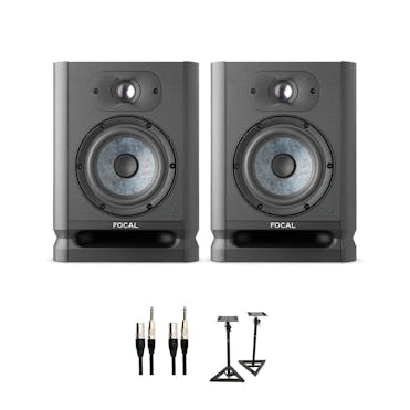 Focal Alpha 65 EVO Active Studio Monitor Bundle with Speaker Stands and Cables