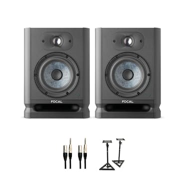 Focal Alpha 80 EVO Active Studio Monitor Bundle with Speaker Stands and Cables