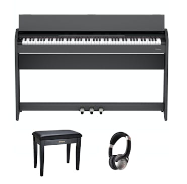 Roland F107 Digital Piano in Black Bundle 1