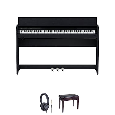 Roland F701 Digital Piano in Black Bundle