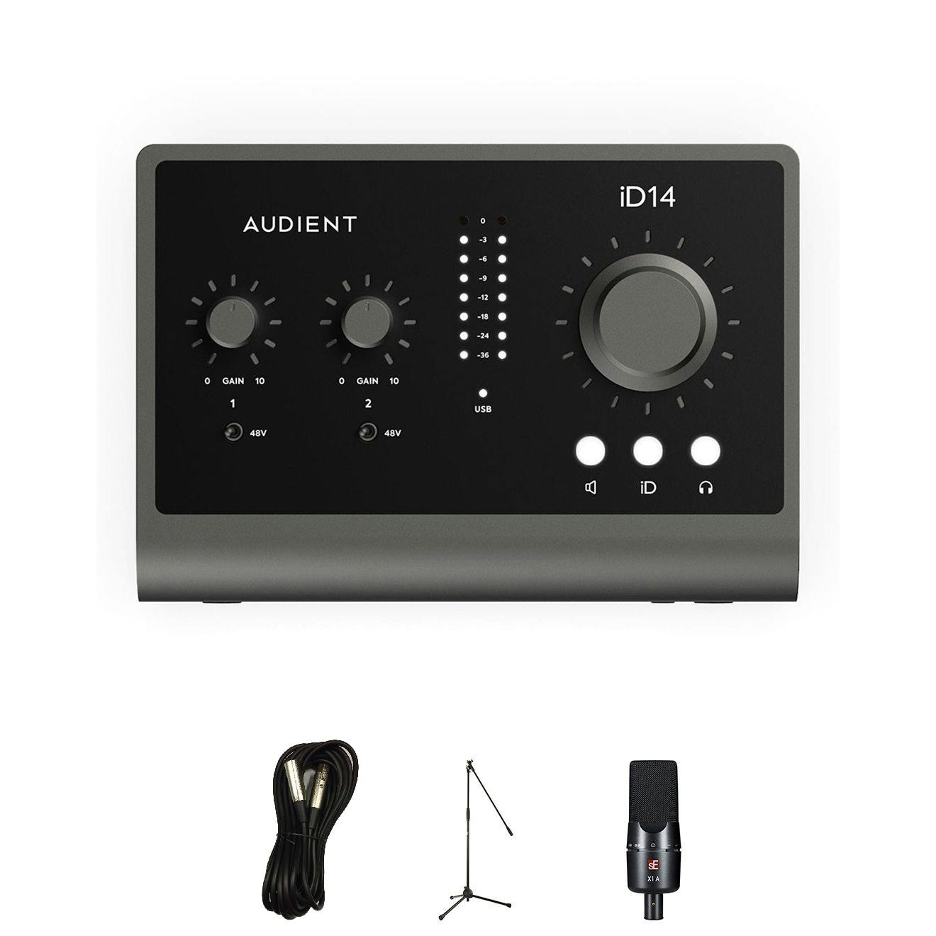 Audient ID14 MKII USB Audio interface with SE Electronic X1A