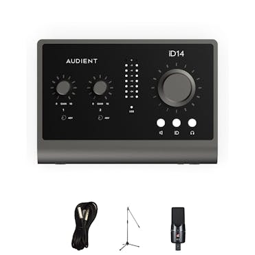 Audient ID14 MKII USB Audio interface with SE Electronic X1A, Cable and Stand