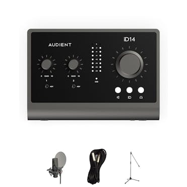 Audient ID14 MKII USB Audio interface with SE Electronic X1S, Cable and Stand
