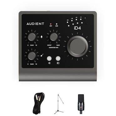 Audient ID4 MKII USB Audio interface with SE Electronic X1A, Stand and Cable
