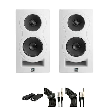 KALI IN-5 Studio Monitor in White Bundle with foam and cables
