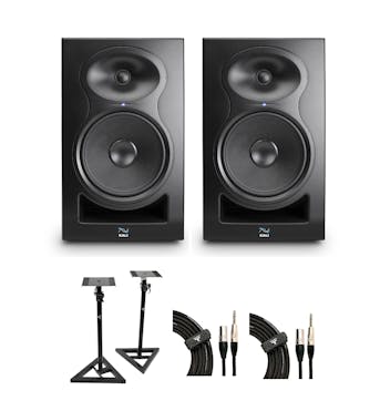 Kali Audio LP-8-V2 Studio Monitor Bundle with Stands and Cables