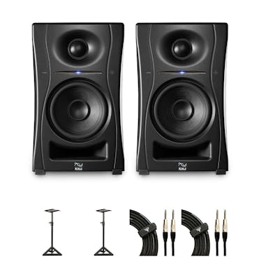 KALI 4 LP-UNF Studio Monitor Bundle with stand and cables
