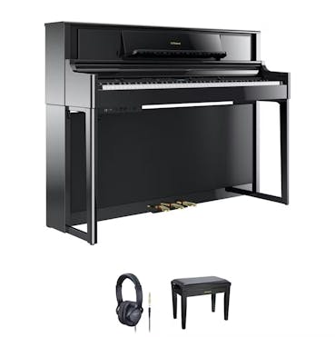 Roland LX705-PE Digital Piano in Black Bundle