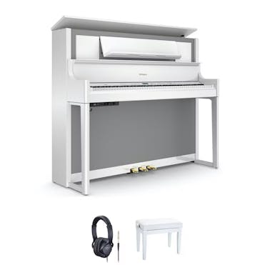 Roland LX708 Digital Piano in White Bundle