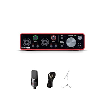 Focusrite Scarlett 2i2 Bundle with SE Electronics X1A, Mic Stand and XLR Cable