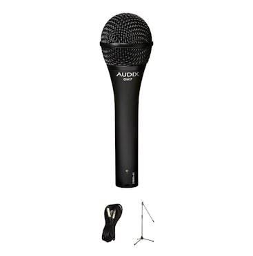 Audix OM7 Dynamic Vocal Microphone Bundle with Mic Stand and XLR Cable