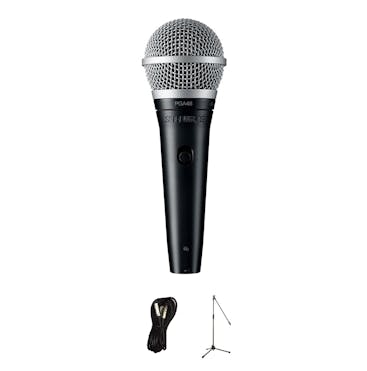Shure PGA48-QTR-E Dynamic Microphone Bundle with Mic Stand and XLR Cable