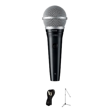 Shure PGA48-XLR-E Cardioid Dynamic Microphone Bundle with Mic Stand and XLR Cable