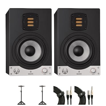 Speaker bundle for Eve Audio SC205 plus stands and cables