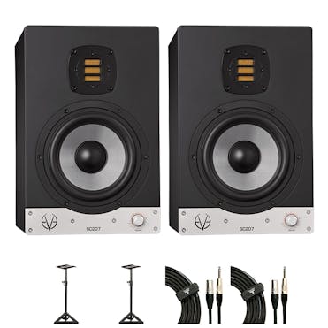 Speaker bundle for Eve Audio SC207 plus stands and cables