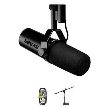 Shure SM7B Podcast Bundle with desktop stand and cables