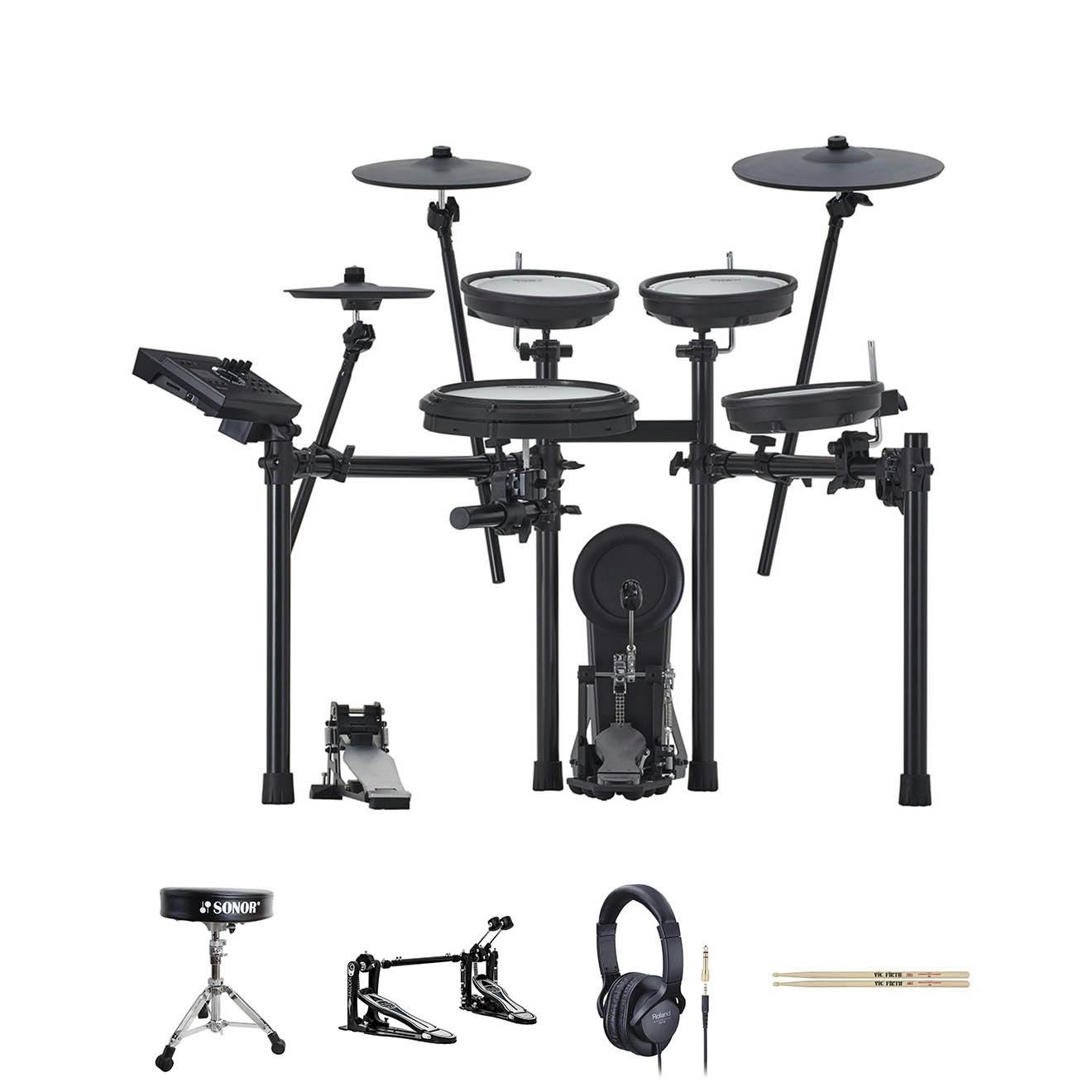 Roland electronic drum kit double deals kick