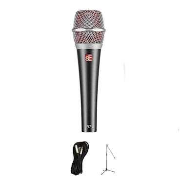 SE Electronics V7 Dynamic Vocal Microphone Bundle with Mic Stand and XLR Cable