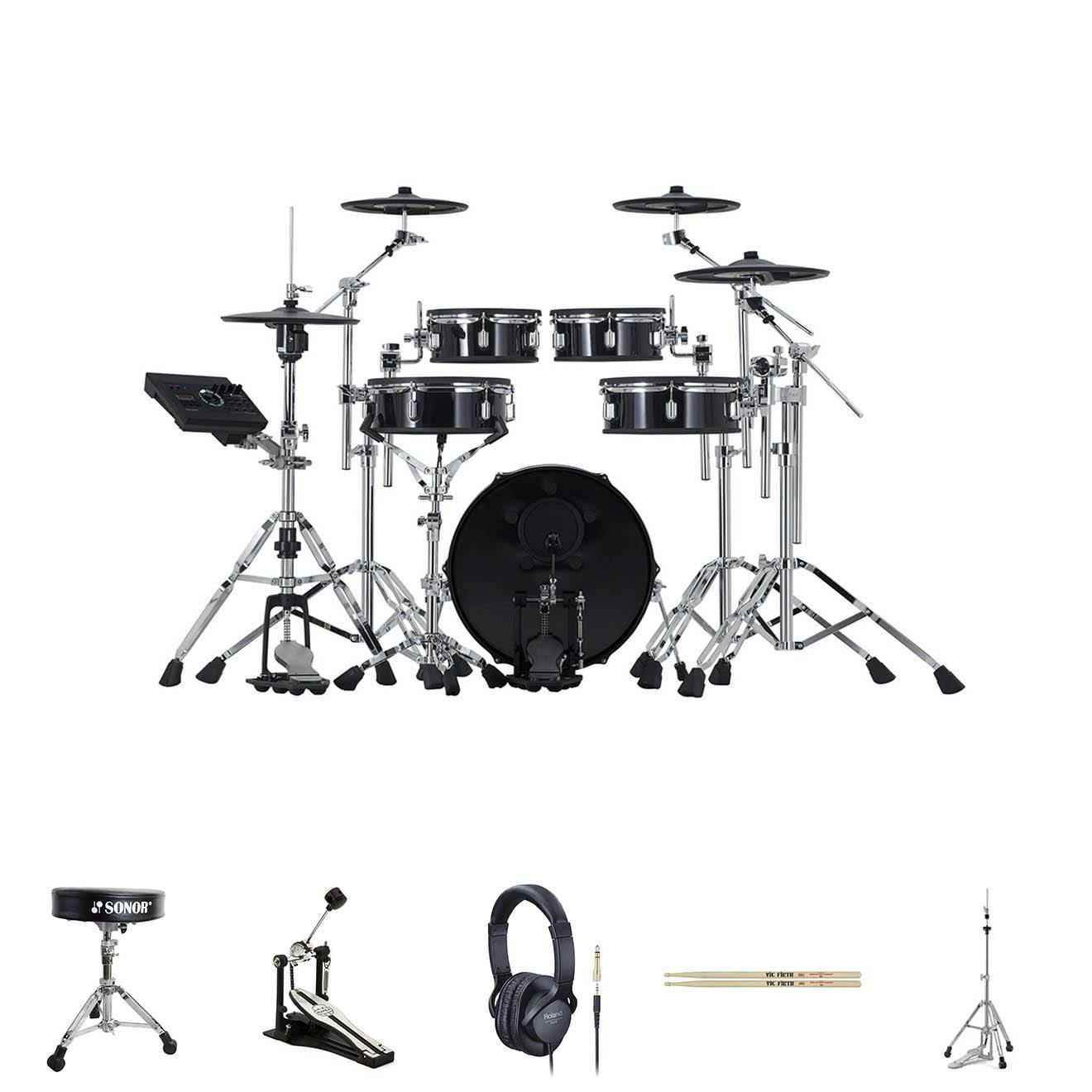 Roland VAD307 Kit Throne Pedal Headphones Sticks Hi Hat Stand