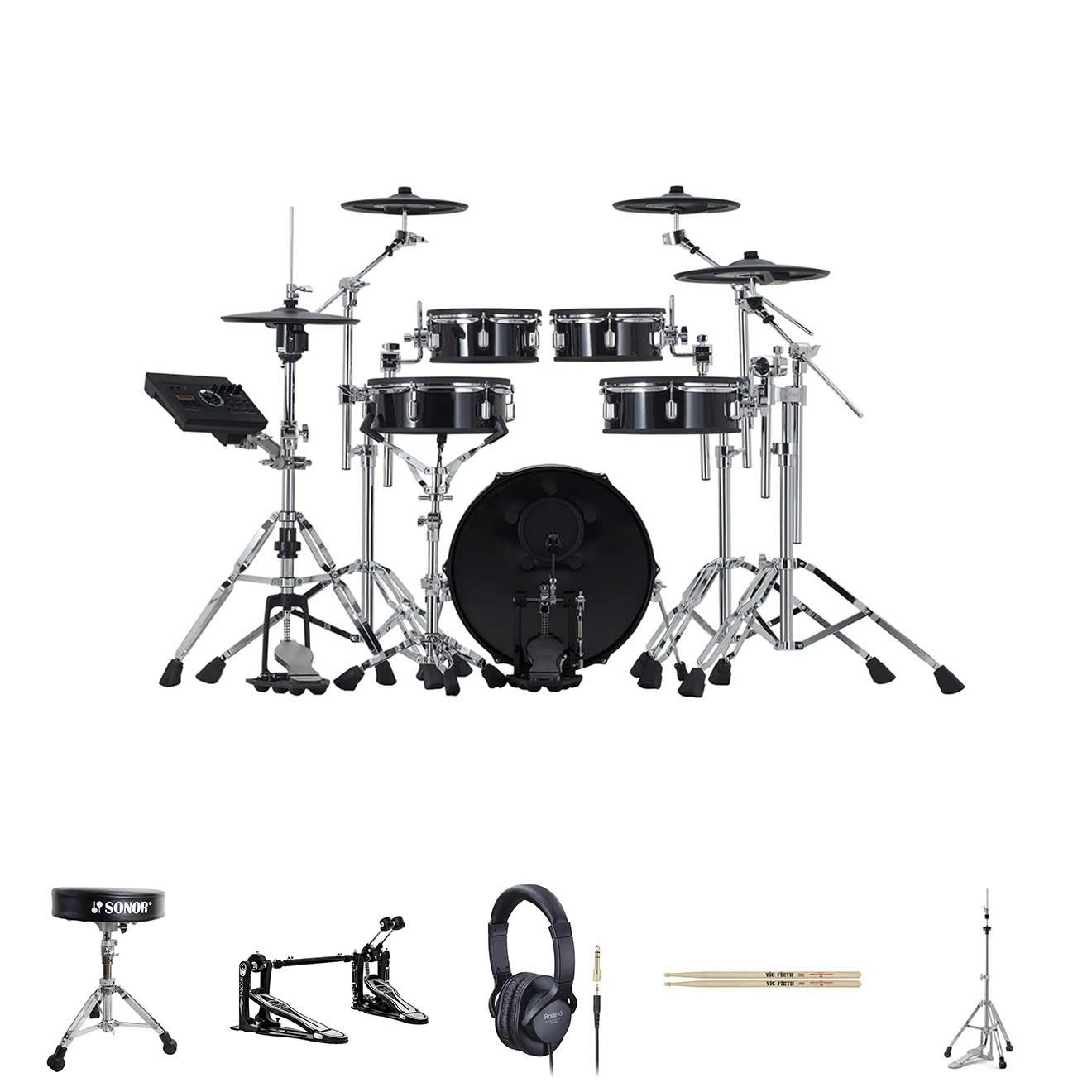 Roland VAD307 Kit with Throne, Double Pedal, Headphones, Sticks, Hi Hat ...