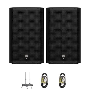 Electro Voice ZLX-15P-G2 Powered (Active) Loudspeaker Bundle with Stands & Cable