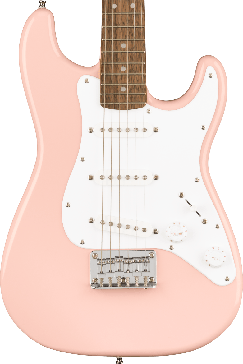 Squier Mini Strat Electric Guitar in Shell Pink - Andertons Music Co.